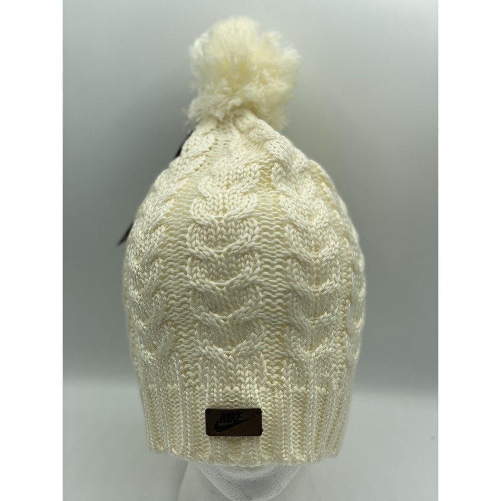 Nike Sportswear Knit Pom Beanie White One Size NWT